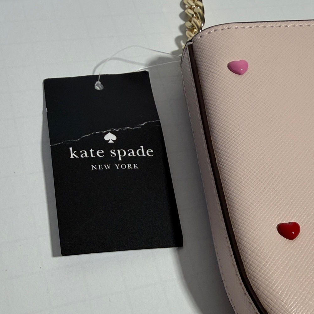 Kate Spade Madison Valentine Blush Pink and Red Heart Shoulder Bag - Picture 2 of 12